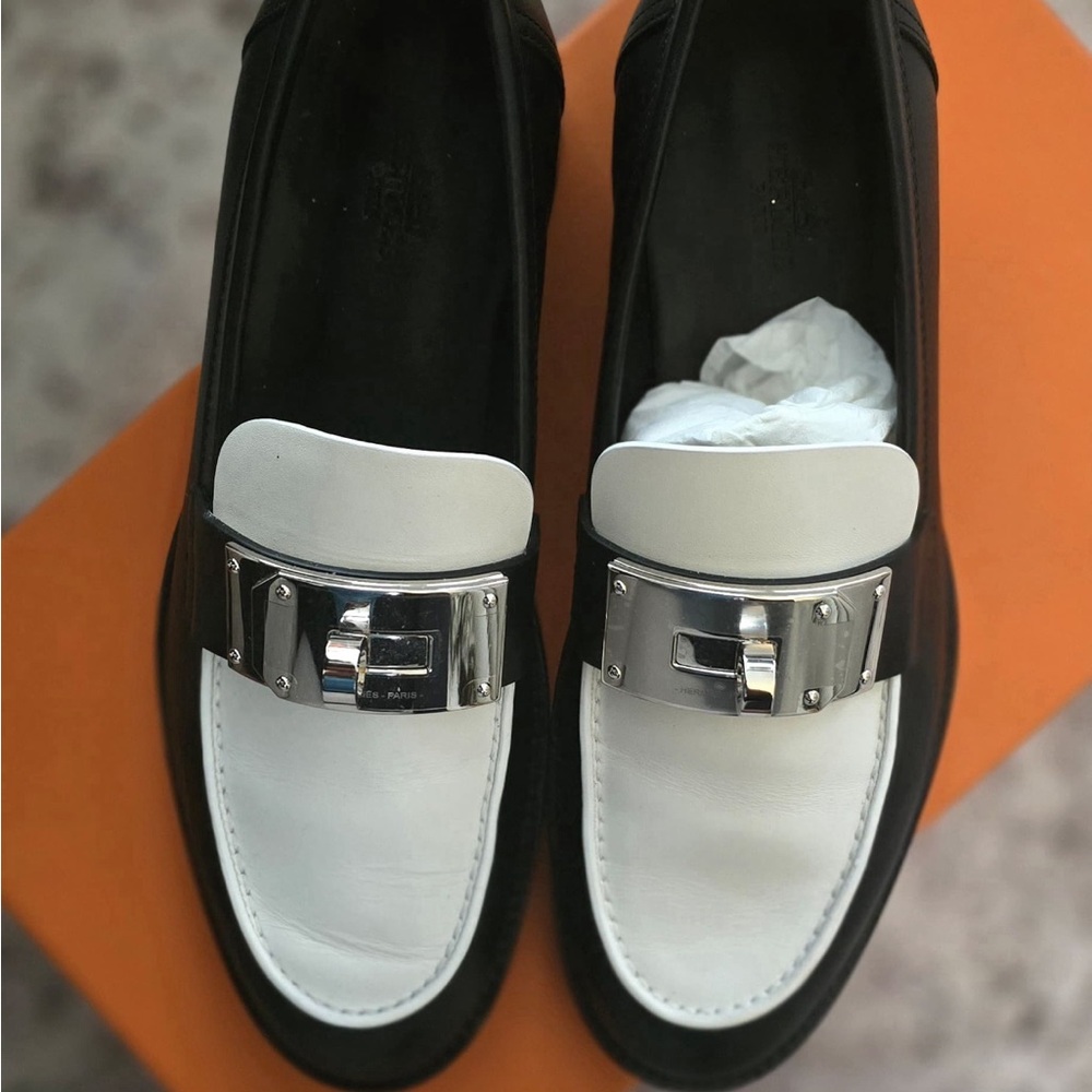 Hermes Loafers with Silver accents